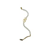 Stainless Steel Pearl Plus Pearl Bracelet Huajia V Letter Pearl Bracelet Gold French Vintage Letter Big Hand