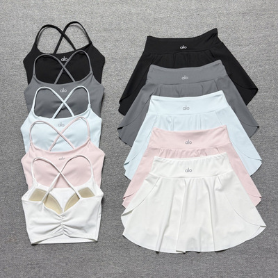alo Running Golf Dress Set Spring Summer 26 Pleated Dress Set Two Piece Yoga Suit Dress Set Tennis Fitness