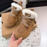 cross-border explosive lace up mel low eva bottom cowhide wool warm couple casual snow boots winter UGG