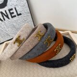 celine L Wind Woolen Hair Clip Hair Band Women Premium Feel Headband Autumn Winter High Cranial Top Pressure Hair Clip All Match Headwear