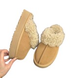 Thick Sole Boost Star Flip Flops Teddy Curly Flip Flops Women Outdoor Snow Boots 2026 Winter Fleece Warm Slip On Slip On UGG