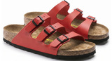Birken 2026 new leather vintage style Birkenstock women open toe flip-flops three row square buckle platform casual sandal