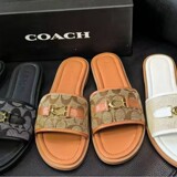 Cross-border foreign trade Coach women's classic one-word versatile flat slippers sandals fashion versatile high-end