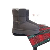 Winter Fur Snow Boots Women Wool Snow Cotton Boots Warm Motorcycle Rider Boots Fleece Padded Wool UGG