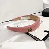 Miumiu Colorful Glossy Leather Light Luxury Hair Band Vintage Chic Hair Card French Ins Fashion Headband Hair Accessories Women