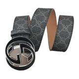 gucci belt smooth buckle belt fashion pants belt versatile stripes one piece commuter genuine leather waist