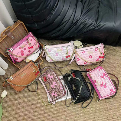 coach 2026 new old flower armpit bag european and american crossbody vintage print chain mahjong shoulder bag all match