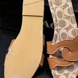 Coach Summer Flat Bottom Word Versatile Metal European and American Fashion Women Flat Bottom Fashion Versatile Classic High End