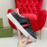 2025 New Gucci Platform White Embroidery Skate Shoes Fashion Cross-border Sneakers