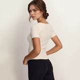 alo same style sports t-shirt summer yoga fitness pilates short sleeve running dry slim solid color top