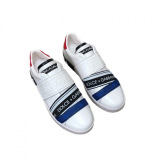 Dior Genuine Leather Casual Shoes White Sport Leather Shoes Versatile Hook-and-Loop Cross-border