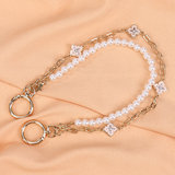 Bag Metal Pendant Decorative Handle Chain Pearl Bow Flower Chain Fashion Versatile Bag Clothing Accessories