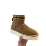 2026 new winter cross-border foreign trade genuine leather snow boots Korean ankle boots warm fleece cotton shoes fur women boots UGG