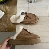 Cross-border foreign trade winter new thick bottom Alpine series women's surface leather lined wool snow boots thick UGG