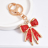 Creative Gift Full Diamond Bow Car Keychain Pendant Fashion Ladies Bag Elegant Key Chain Spot