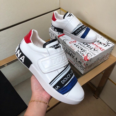 Dior Genuine Leather Casual Shoes White Sport Leather Shoes Versatile Hook-and-Loop Cross-border